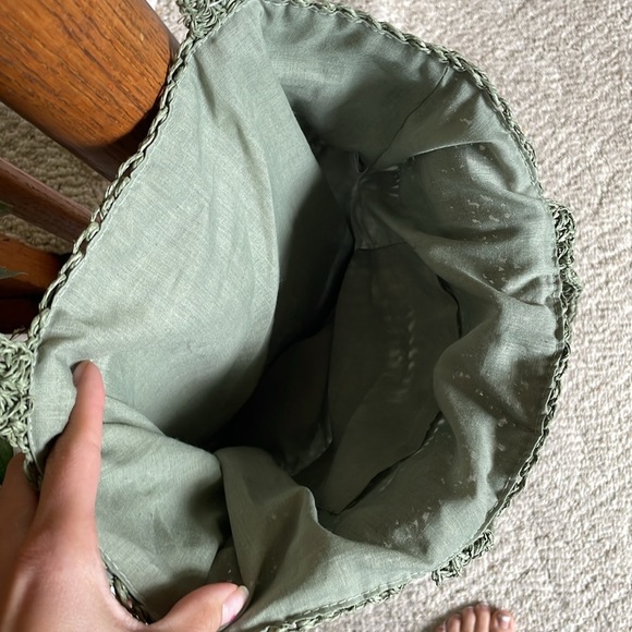 NWT Stone & Co Stone Mountain Green Crochet Tote Bag - Picture 5 of 8